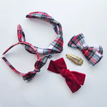 Load image into Gallery viewer, Brushed Cotton Tartan Knotted Headband