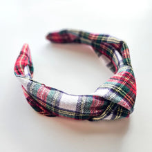 Load image into Gallery viewer, Brushed Cotton Tartan Knotted Headband