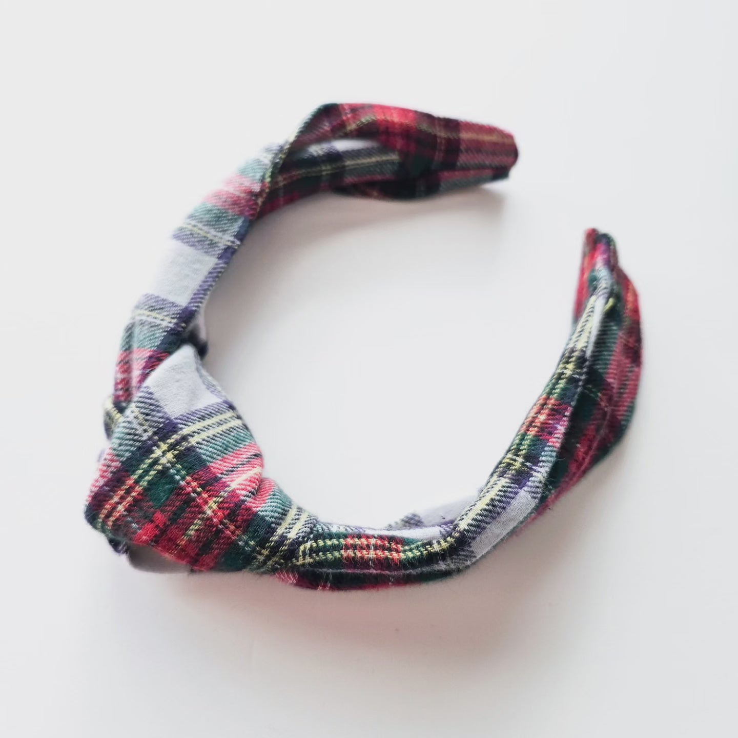 Brushed Cotton Tartan Knotted Headband