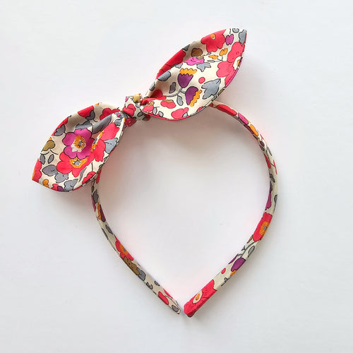 Liberty Betsy Dragonfruit Knot Bow Aliceband