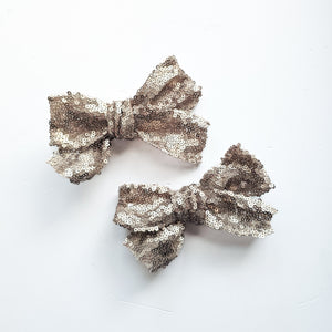 Luxury champagne sequin bow