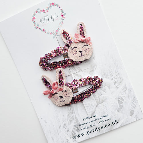 Super Cute Sparkly Bunny Snap Clips