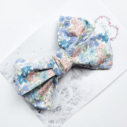 Stunning Blue Floral Bow