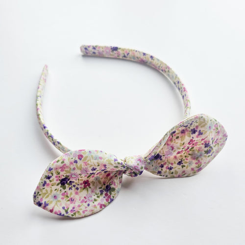 Watercolour Pink Floral Knot Bow Alice Band
