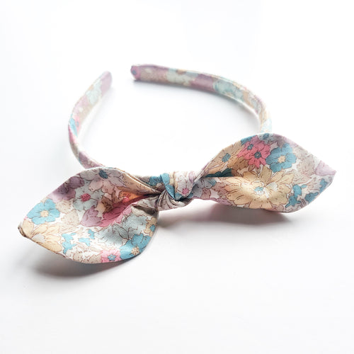 Beautiful Multicoloured Floral Print Knot Bow Alice Band