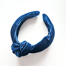 Load image into Gallery viewer, Crystal Teal Velvet Knotted Headband