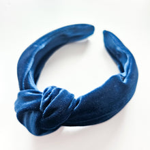 Load image into Gallery viewer, Crystal Teal Velvet Knotted Headband