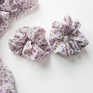 Texture Violet Floral Scrunchie