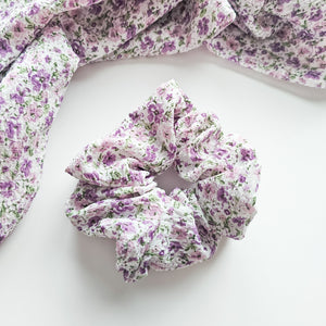 Texture Violet Floral Scrunchie