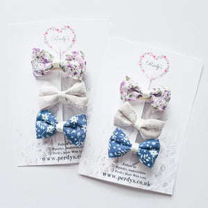 Trio of Mini Floral Bows