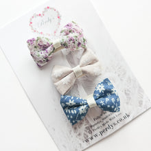 Load image into Gallery viewer, Trio of Mini Floral Bows