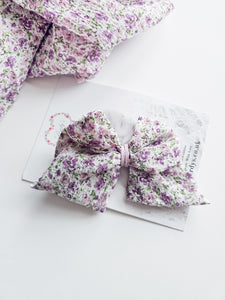 Lilac Ditsy Floral Bow