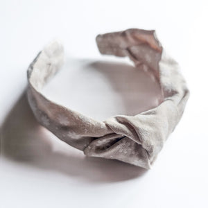 Neutral Floral Linen Style Knotted Headband