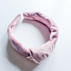 Soft Pink Velvet Knotted Headband