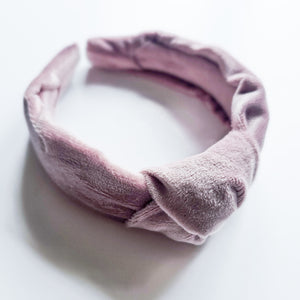 Soft Pink Velvet Knotted Headband