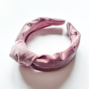 Soft Pink Velvet Knotted Headband