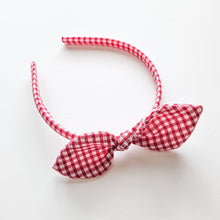 Load image into Gallery viewer, Red School Knot Bow Alice Band