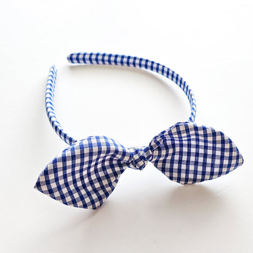 Royal Blue School Knot Bow Alice Band