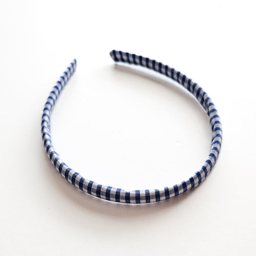 Navy Gingham Alice Band