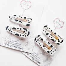 Load image into Gallery viewer, Handmade Dalmatian Resin Hair Clips