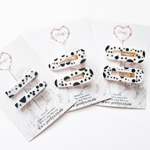 Load image into Gallery viewer, Handmade Dalmatian Resin Hair Clips