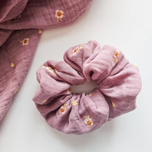 Load image into Gallery viewer, Beautiful Embroidered Flower Scrunchie