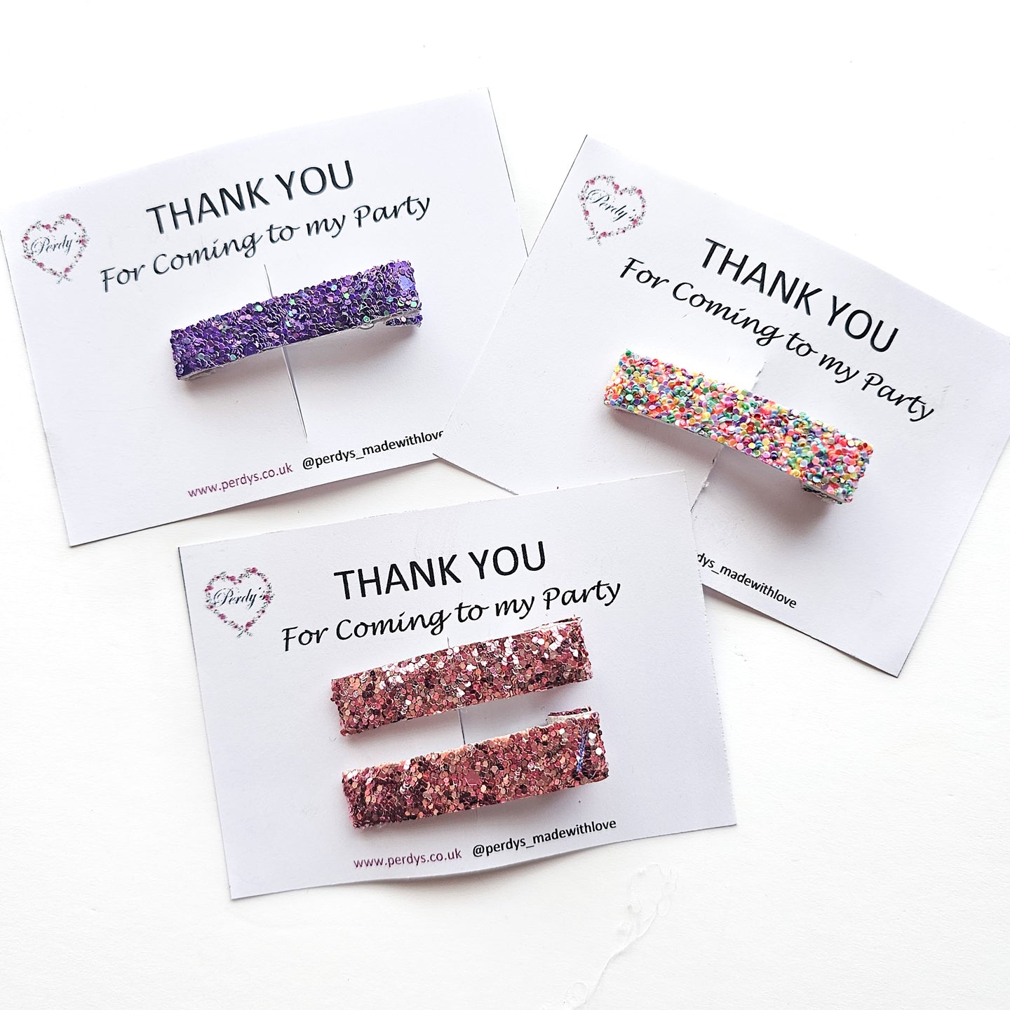 Party Bag / Thank You Hair Clips