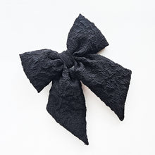 Load image into Gallery viewer, Stunning oversized Black floral embossed bow