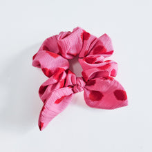 Load image into Gallery viewer, Striking Pink &amp; Red Knot Bow Scrunchie