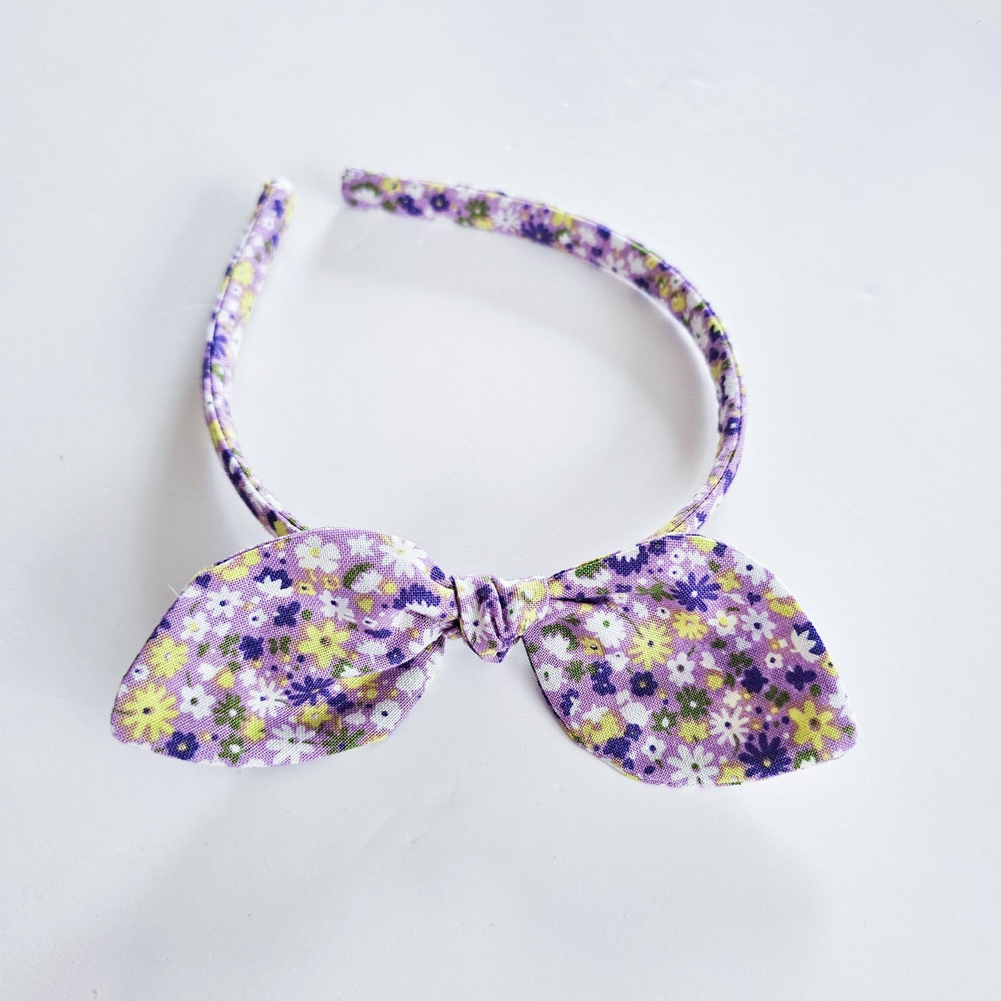 Purple Floral Liberty Knot Bow Alice Band