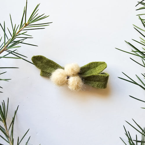 Felt Mistletoe Hair Clip