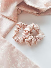 Load image into Gallery viewer, Duo of pink floral mini scrunchies
