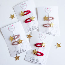 Load image into Gallery viewer, Velvet star snap clips