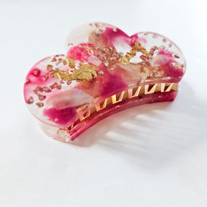 Handmade Resin Pink Claw Clip