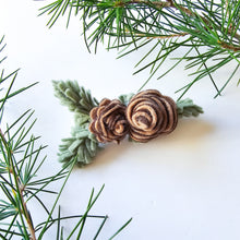 Load image into Gallery viewer, Felt Pine Cone Hair Clip