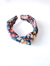 Load image into Gallery viewer, Blue Floral Knotted Headband
