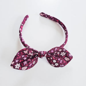 Deep Pink Floral Liberty Knot Bow Alice Band