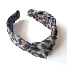 Load image into Gallery viewer, Woven Leopard Print Knotted Headband