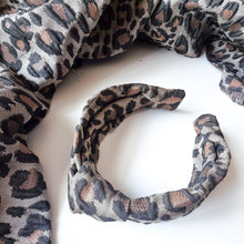 Load image into Gallery viewer, Woven Leopard Print Knotted Headband