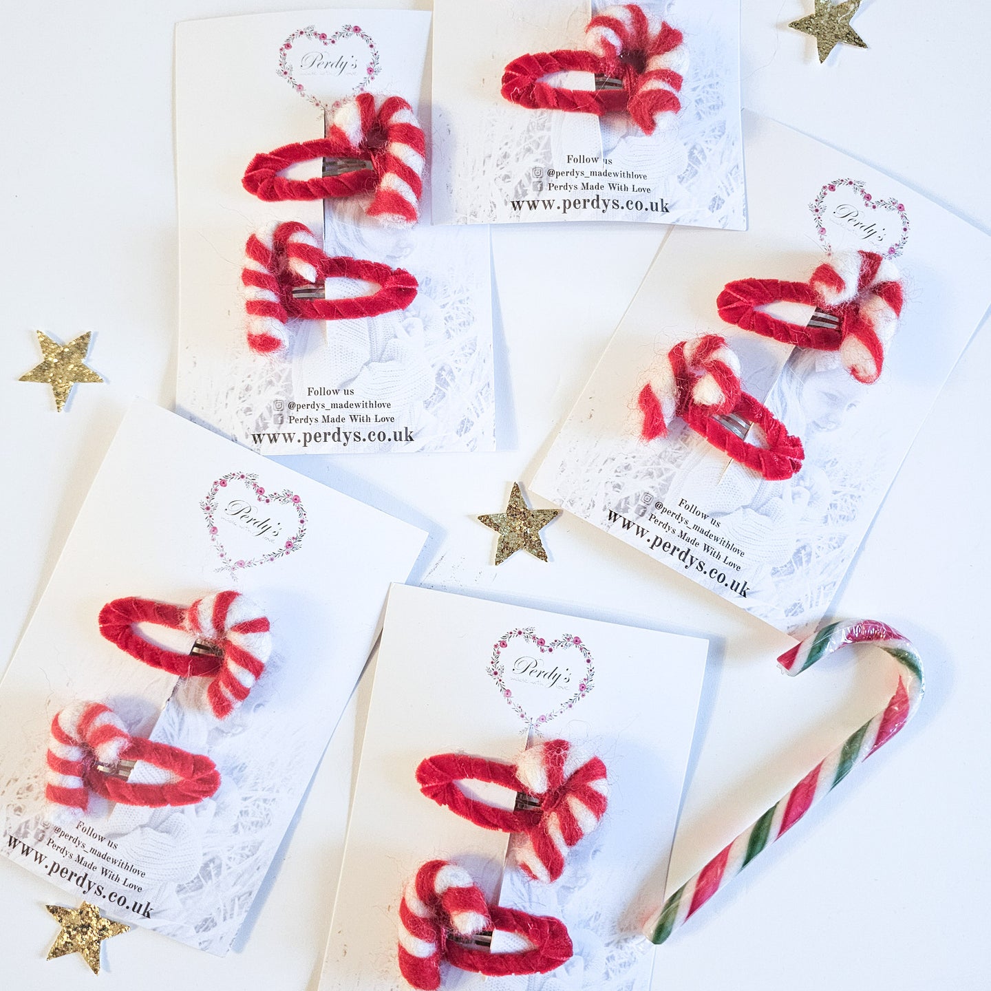 Candy Cane Snap Clips