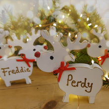 Load image into Gallery viewer, Wooden Freestanding Rustic Reindeer Decoration