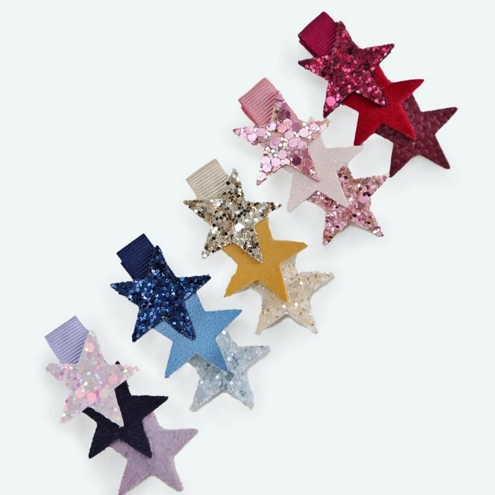 Rainbow Set of Sparkly Shooting Stars