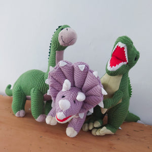 Knitted Green T-Rex Dinosaur by Wilberry