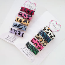 Load image into Gallery viewer, Mini Animal Print Fringe Clips