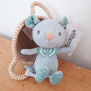 Blue Mouse in Basket by Wilberry