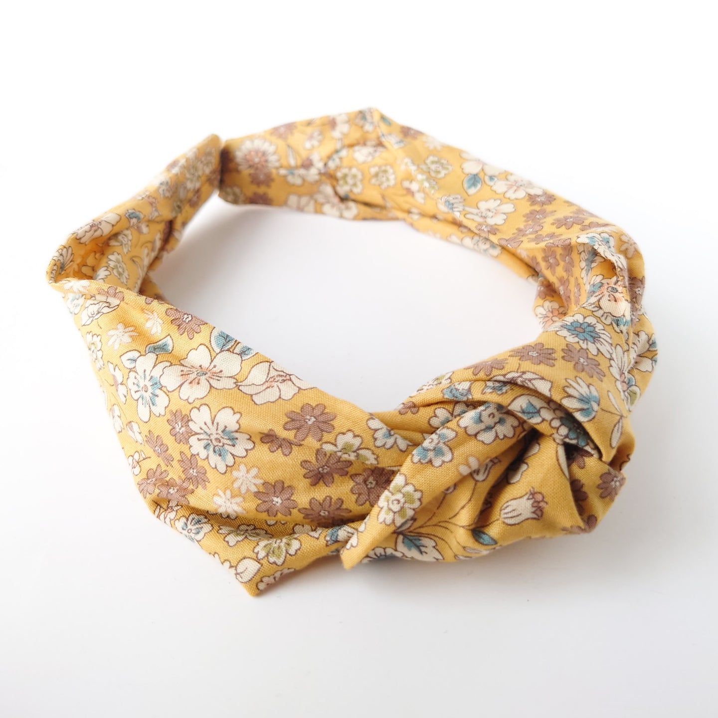 Stunning Mustard Floral Knotted Headband