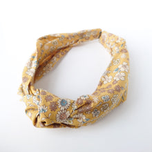 Load image into Gallery viewer, Stunning Mustard Floral Knotted Headband