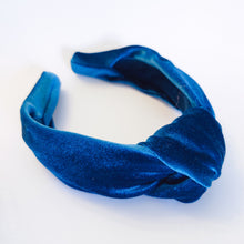 Load image into Gallery viewer, Stunning Teal Velvet Knotted Headband