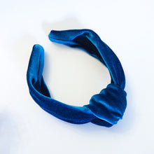 Load image into Gallery viewer, Stunning Teal Velvet Knotted Headband