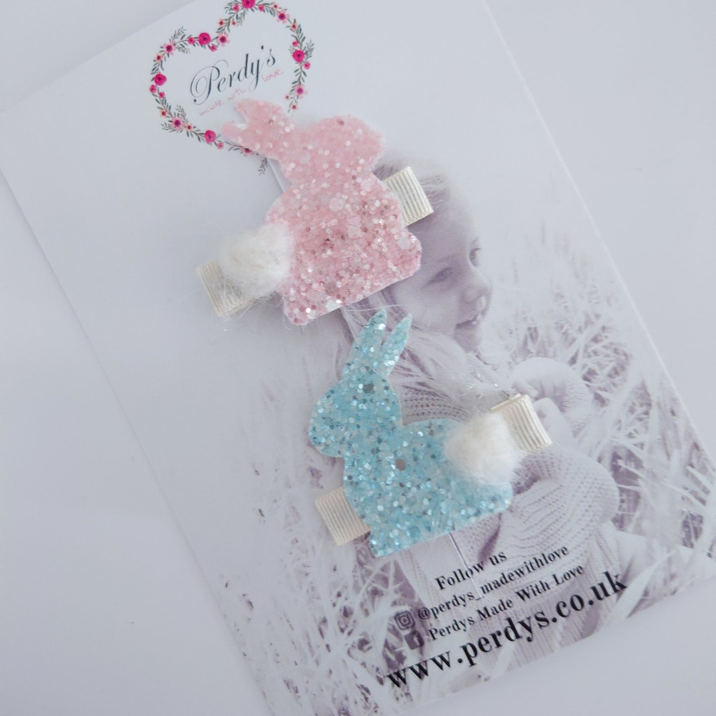 Glitter Bunny Clips